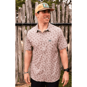 Performance Button Up - All Over Fish