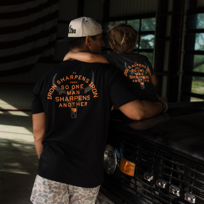 Father and Son Bundle - Short Sleeve Tee - Proverbs 27:17 - Black