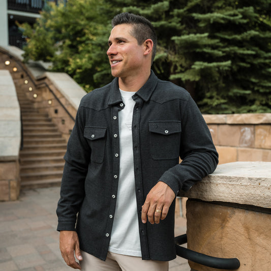 Long Sleeve -  Austin Shirt - Heather Black