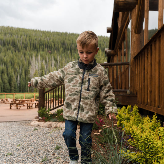 Youth Sherpa - Full Zip Jacket - Alpine Camo