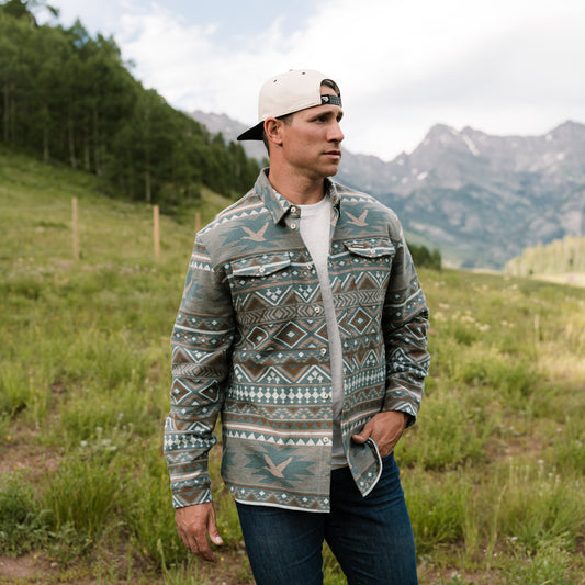 Vintage Heavyweight Flannel - Whitetail Aztec - Olive