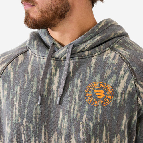 Vintage Washed Graphic Hoodie - Field Badge — image 3