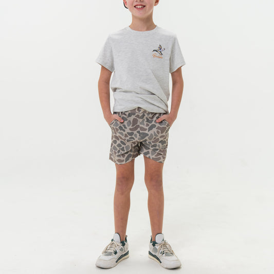 Youth Everyday Short - Classic Deer Camo - Grey Pocket