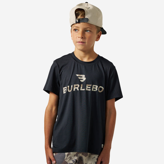 Youth Go To Tee - Flying B Logo - Black & Classic Deer Camo