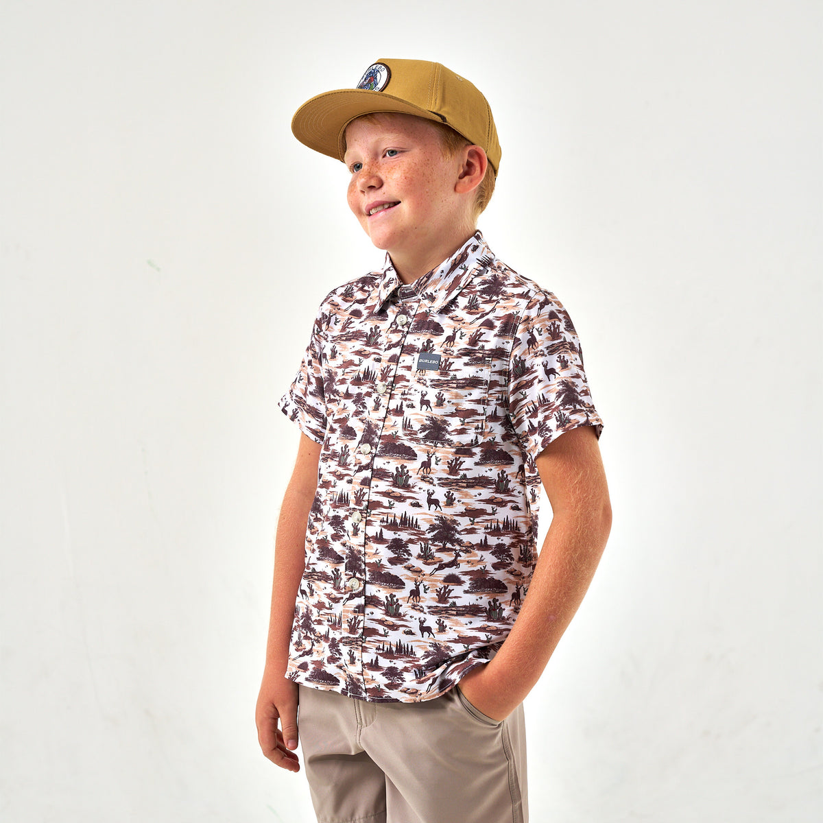 Youth - Performance Button Up - Brush Country