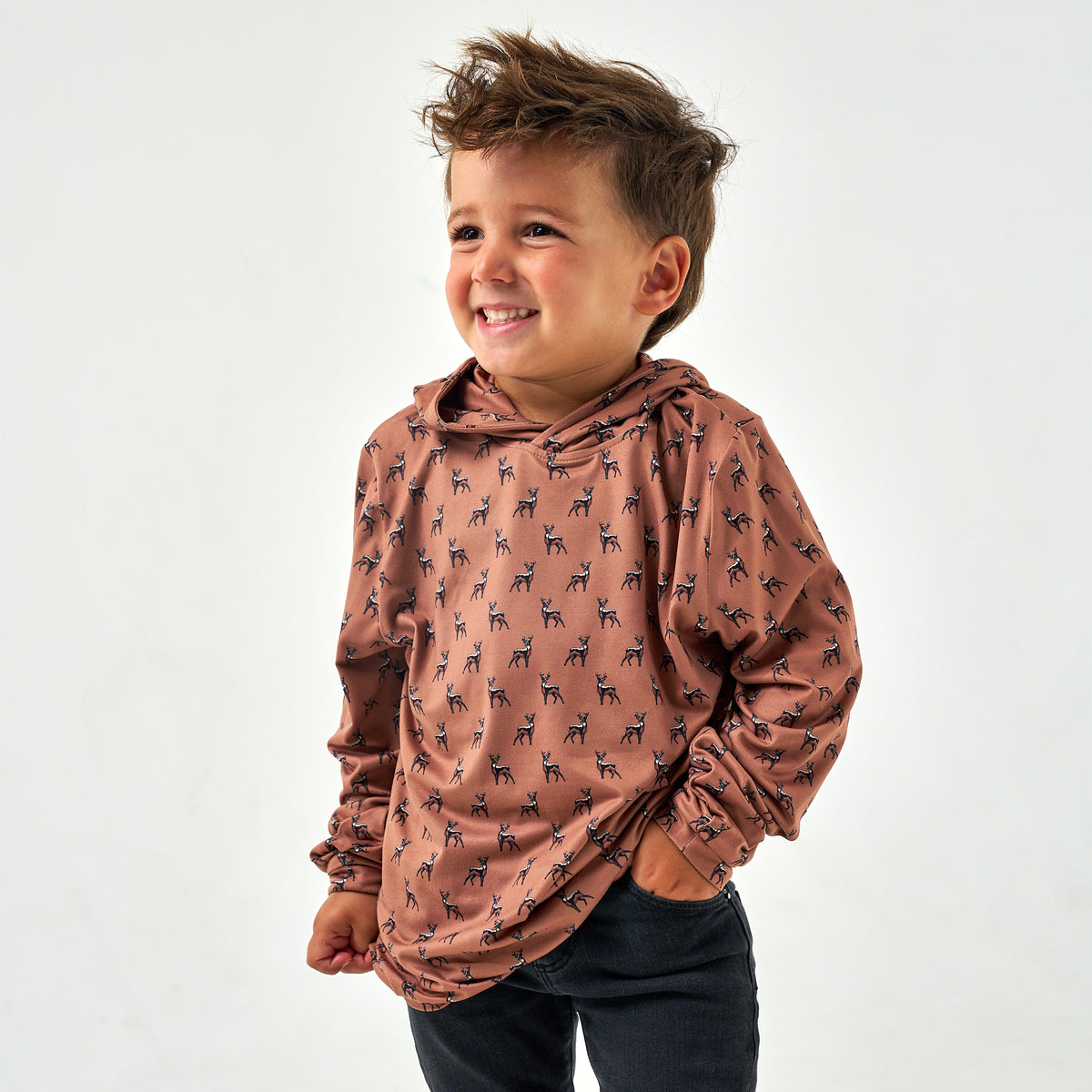 Youth - Performance Hoodie - Whitetail Deer - Brown