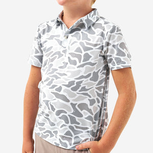 Youth Performance Polo - White Camo