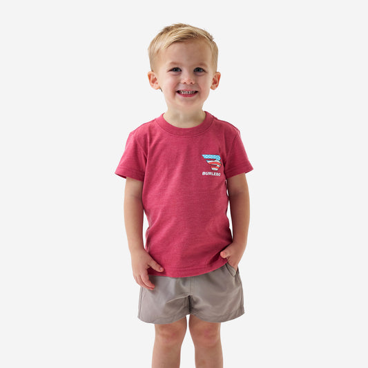 Youth Short Sleeve Tee - American Dogs - Heather Crimson