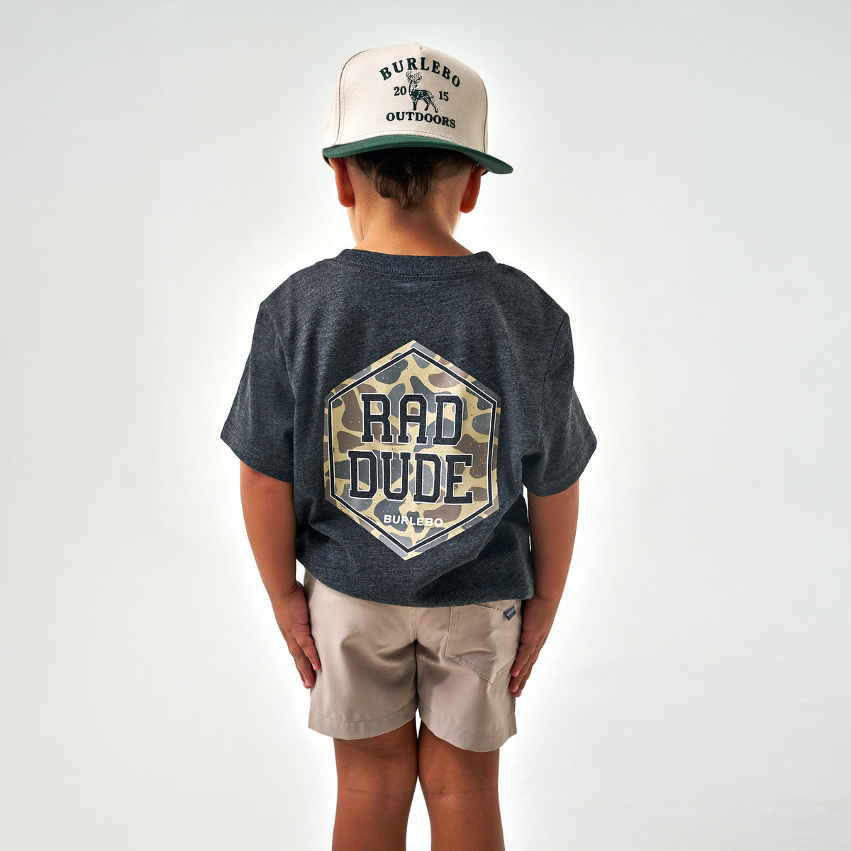 Youth - Short Sleeve Tee - Rad Dude Deer Camo - Heather Black