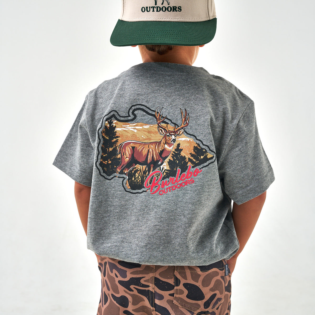 Youth - Short Sleeve Tee - Hill Country Buck - Dark Heather Grey