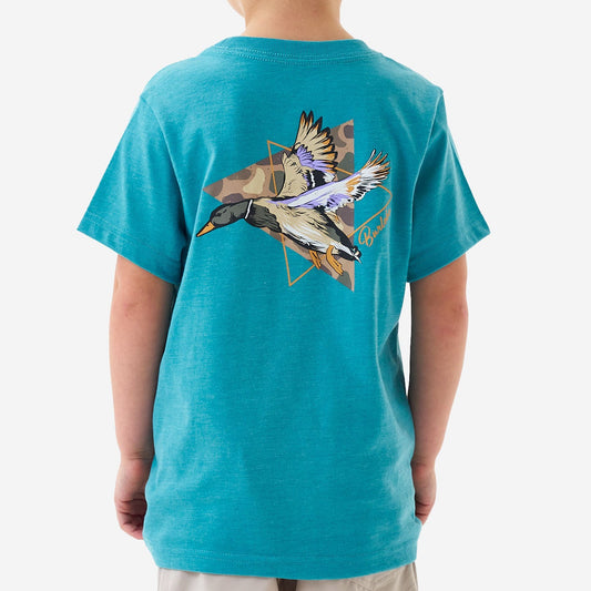 Youth Short Sleeve Tee - Pintail Diving Duck - Cyan