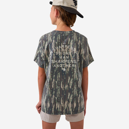 Youth - Vintage Washed Graphic Tee - Proverbs 27:17 - Midland Camo — image 2