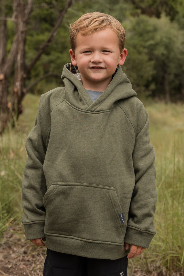 Youth Fleece Hoodie - Heather Olive