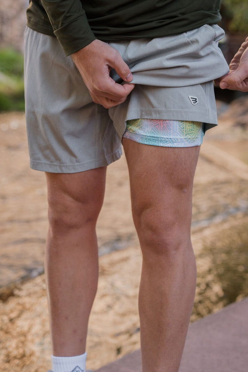 Athletic Short - Light Grey - Mayan Liner - BURLEBO