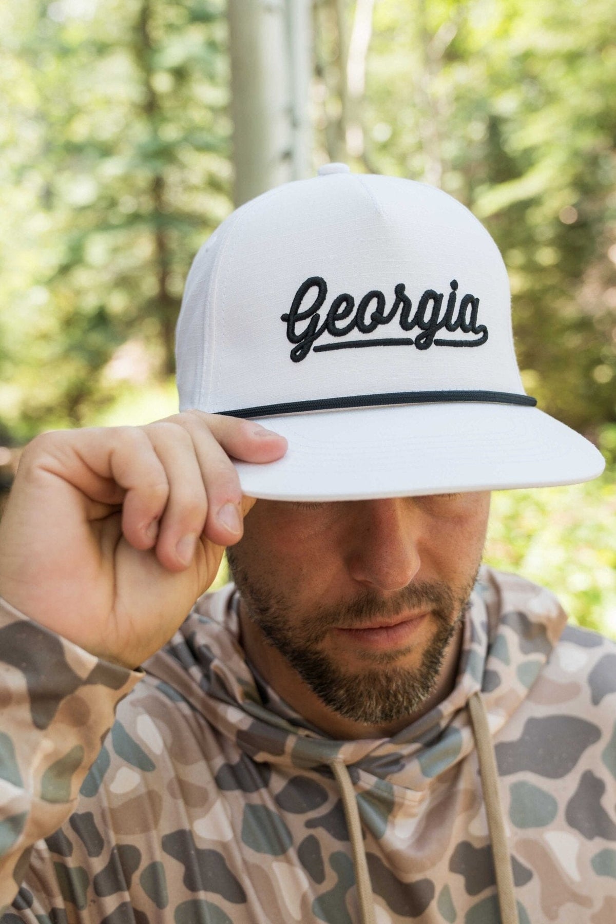 Cap - Georgia Script - White - BURLEBO