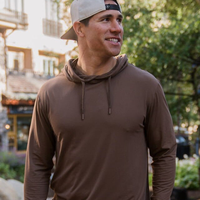 Performance Hoodie - Heather Brown - BURLEBO