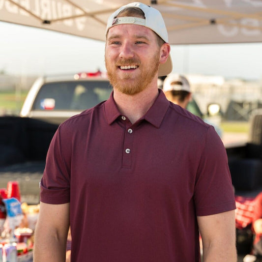 Performance Polo - Heather Maroon - BURLEBO