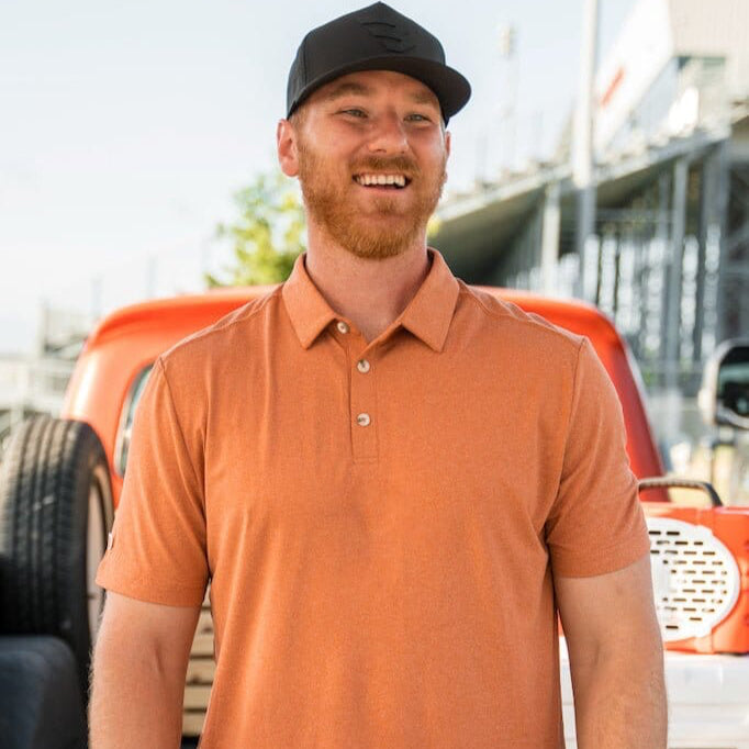 Performance Polo - Heather Orange - BURLEBO