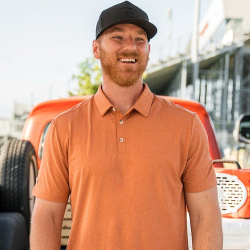 Performance Polo - Heather Orange - BURLEBO