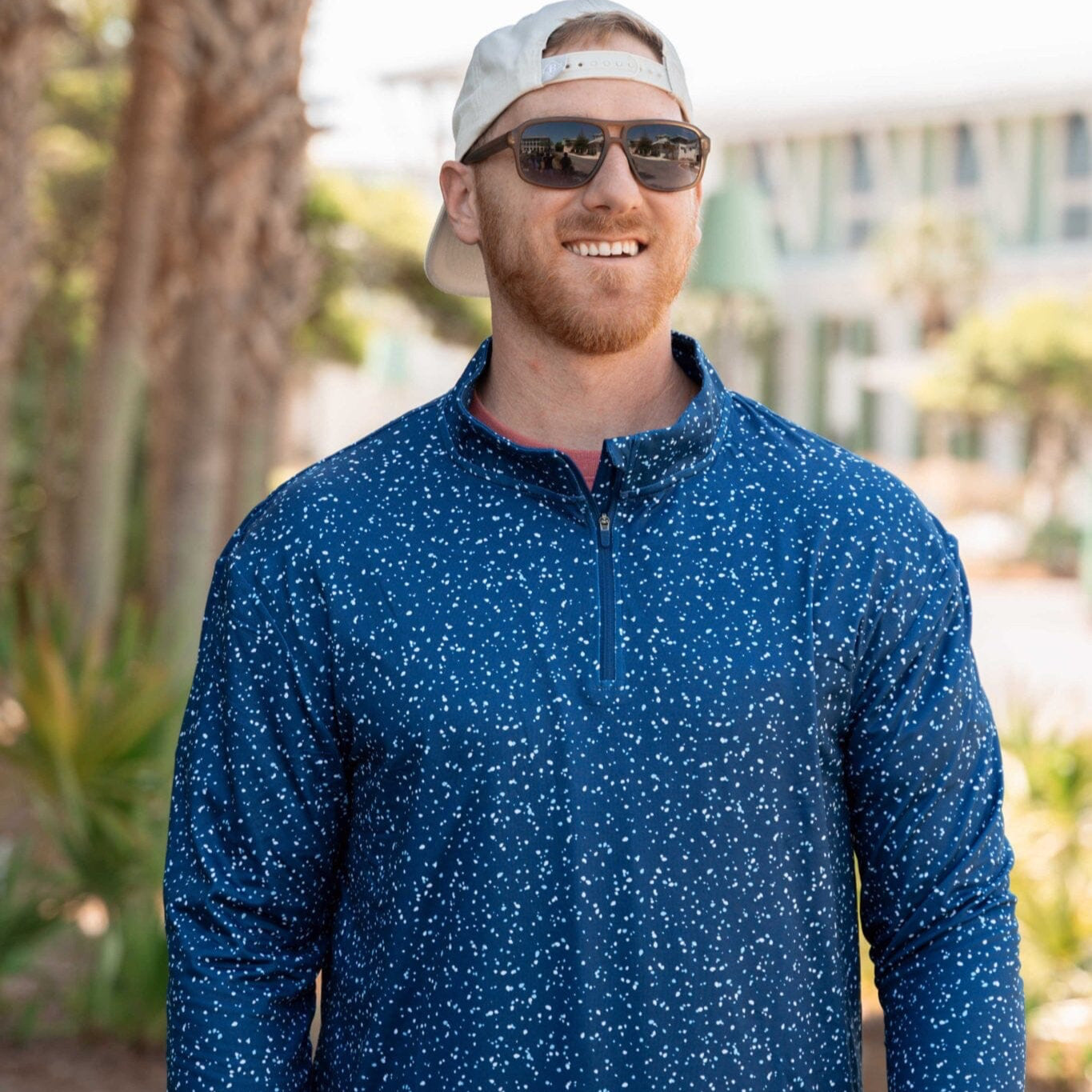 Performance Quarter Zip - Navy Speckled - BURLEBO