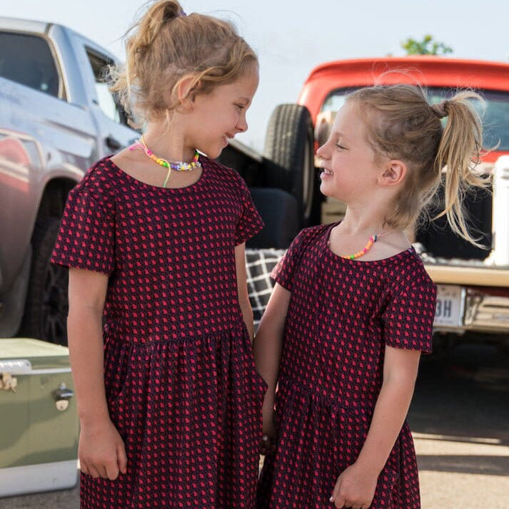 Youth Girls Dress - Georgia - Black and Red - BURLEBO