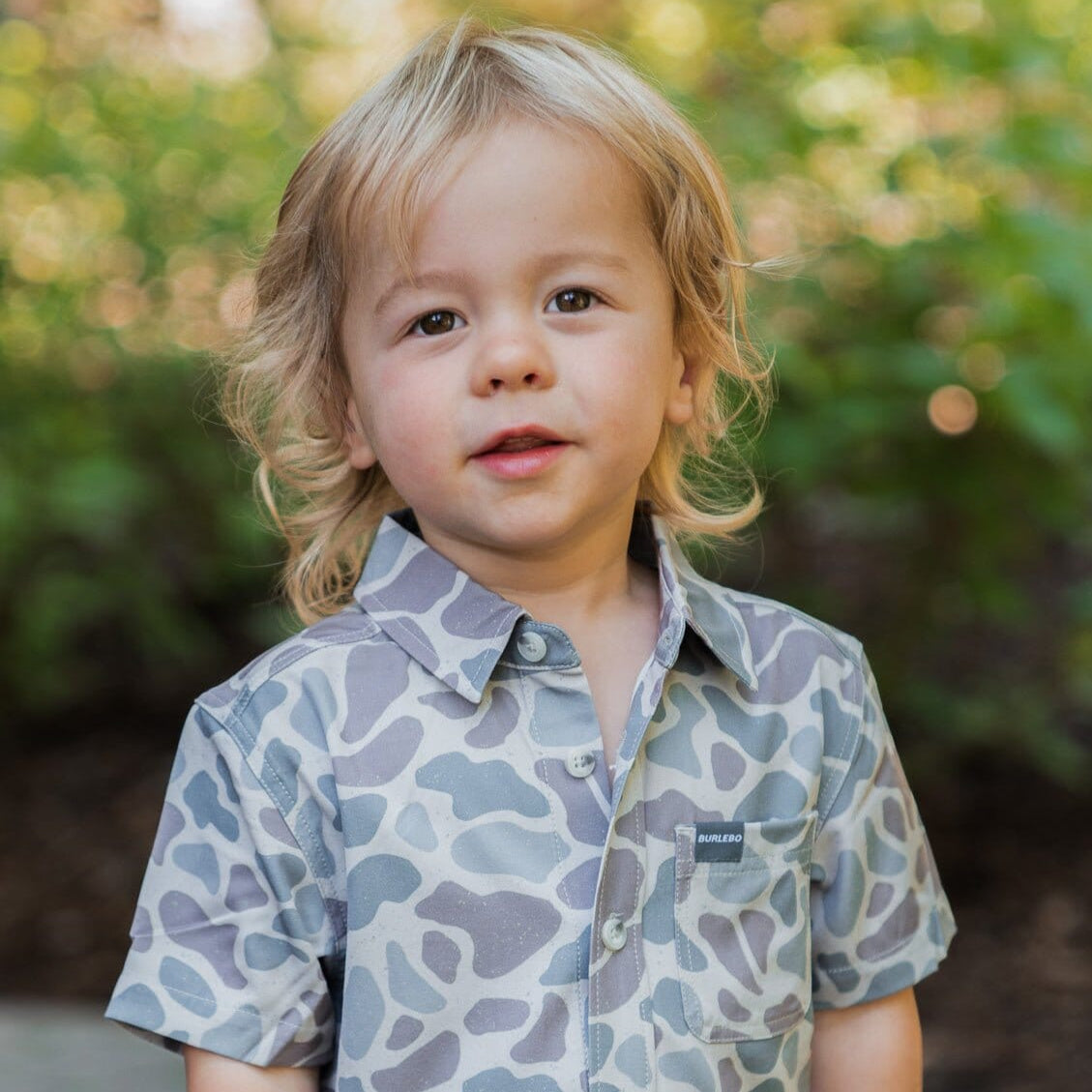 Youth Performance Button Up - Classic Deer Camo - BURLEBO
