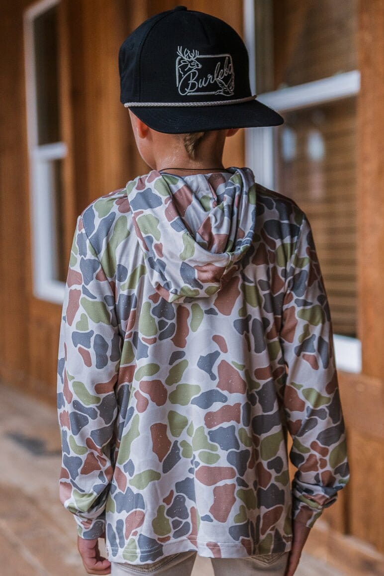 Youth Performance Hoodie - Driftwood Camo - BURLEBO