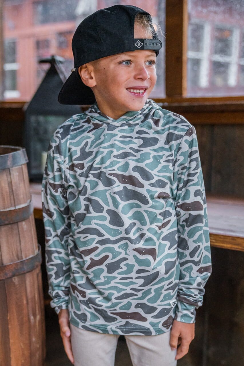 Youth Performance Hoodie - Retro Duck Camo - BURLEBO