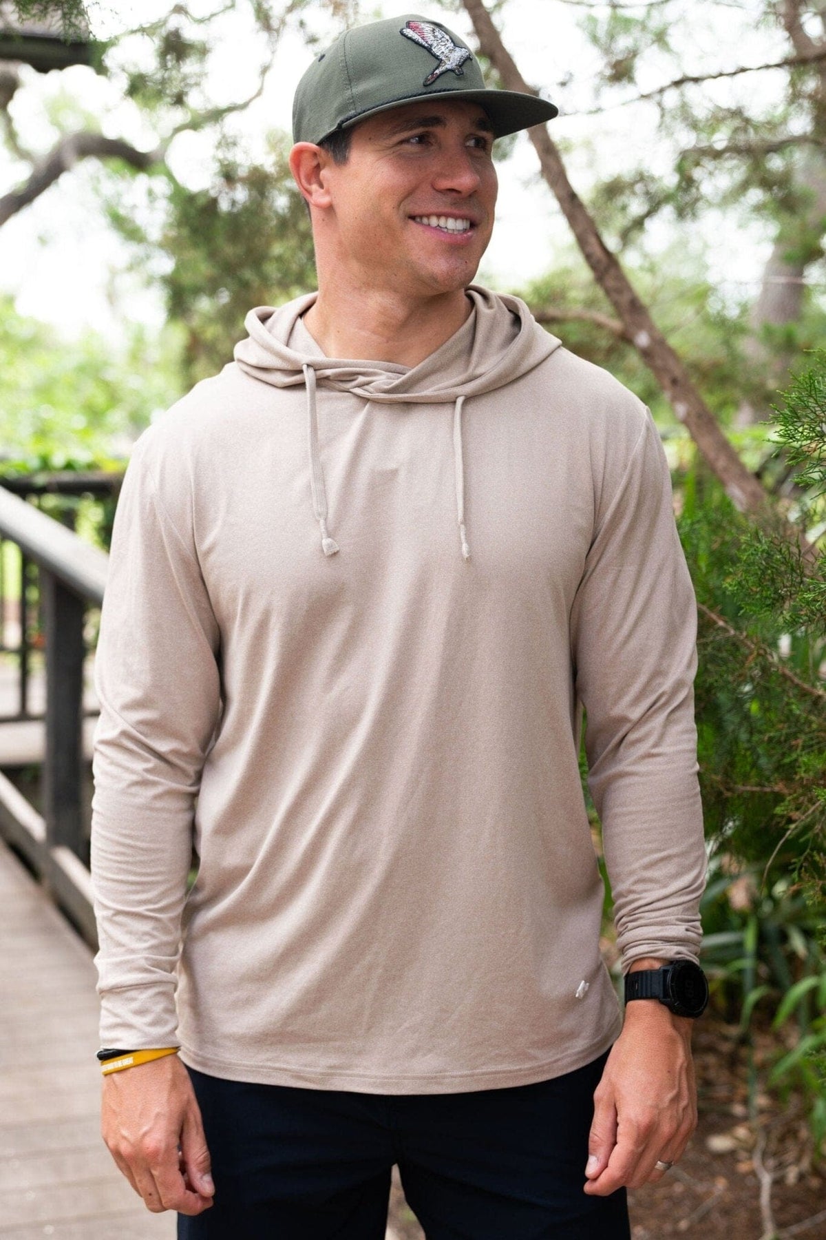 Performance Hoodie - Heather Khaki - BURLEBO