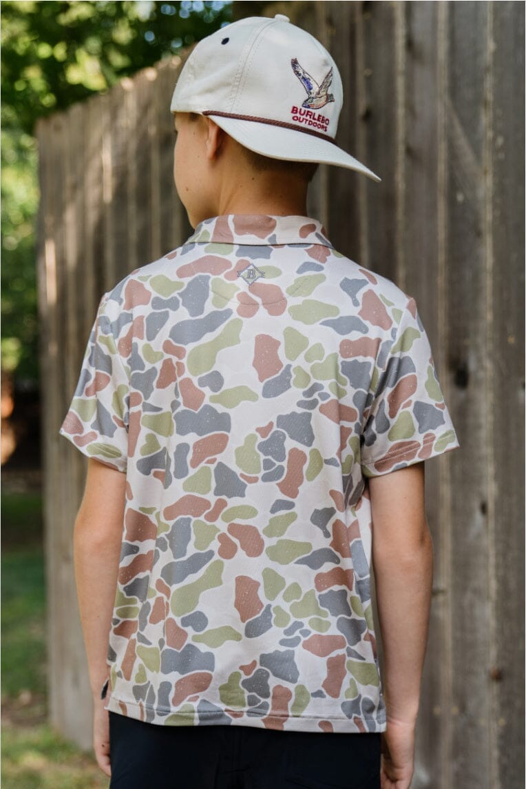 Youth Polo - Driftwood Camo - BURLEBO