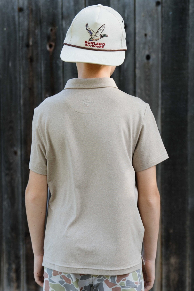 Youth Polo - Heather Khaki - BURLEBO